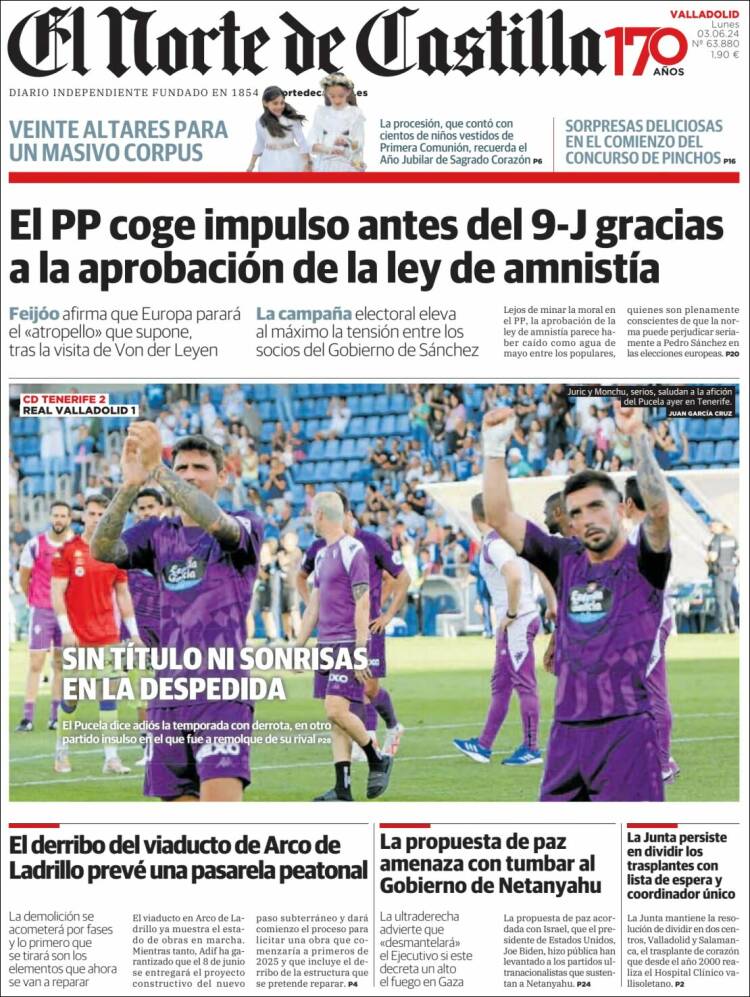 Portada de Norte de Castilla - Valladolid (España)