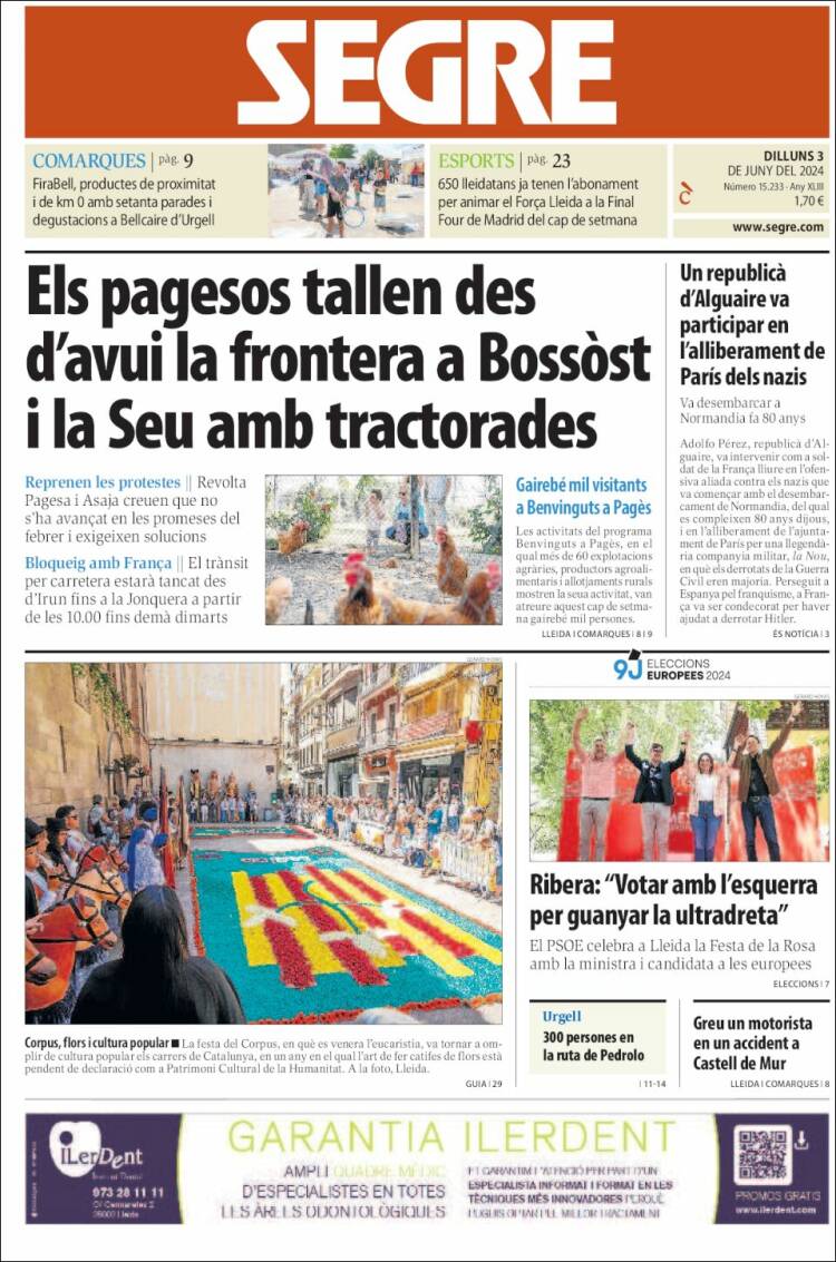 Portada de Segre (España)