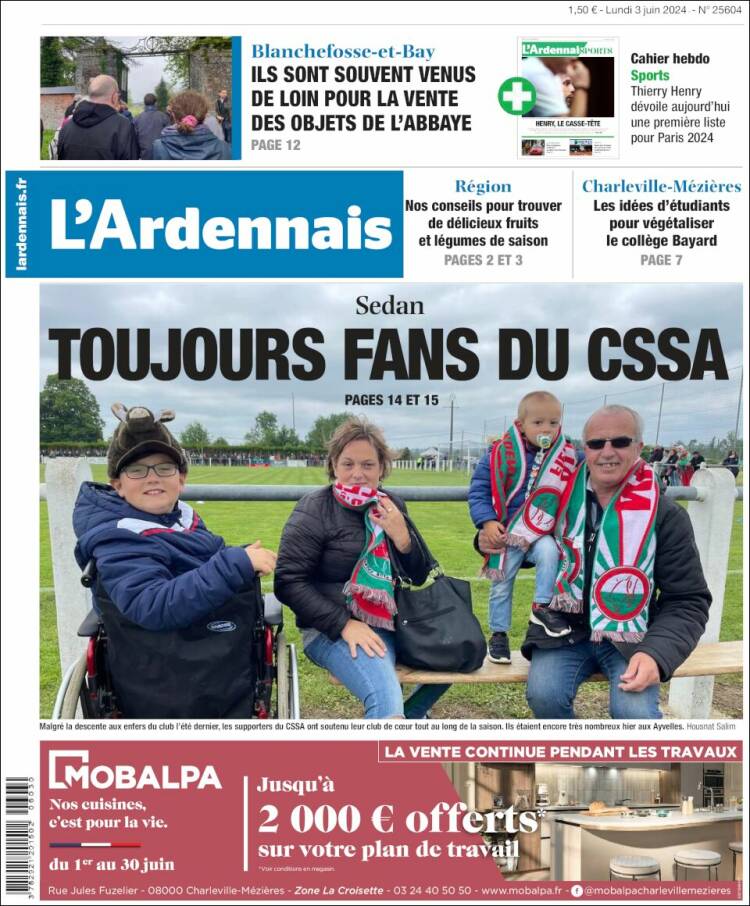 Portada de L'Ardenais (Francia)