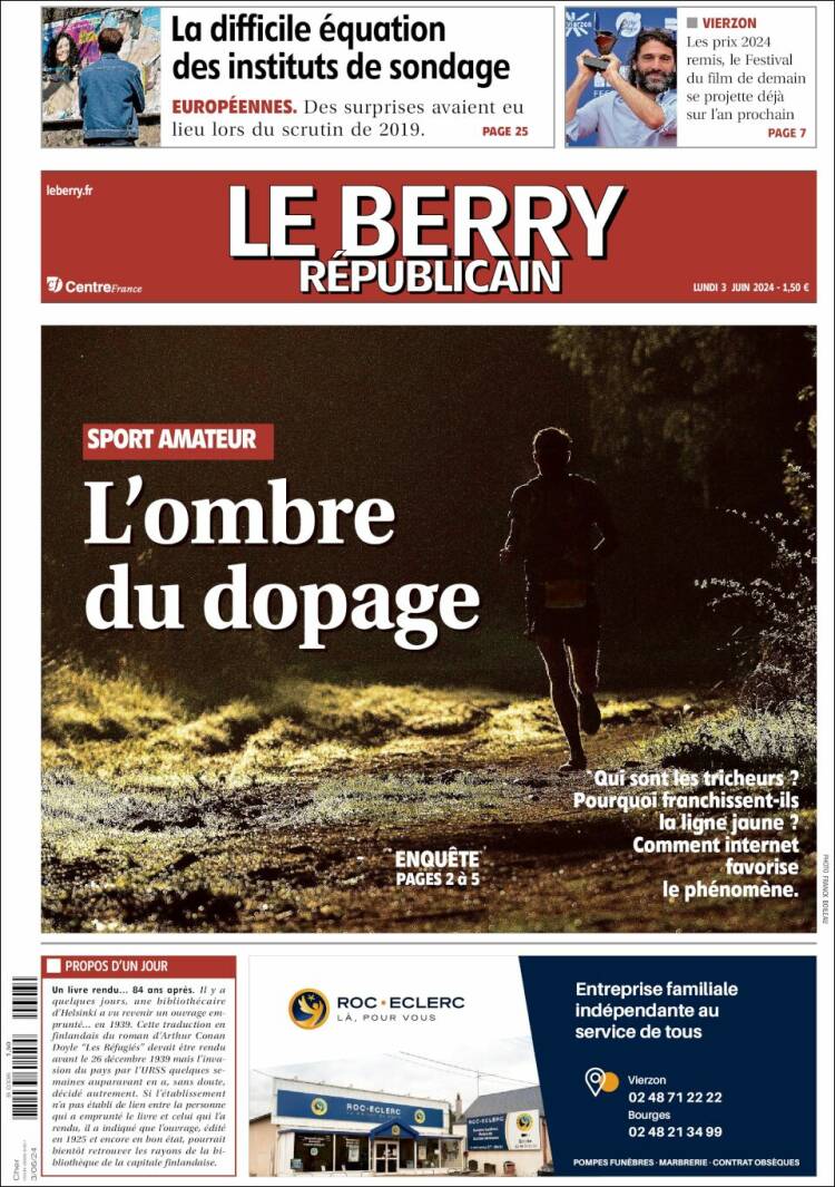 Portada de Berry Republicain (Francia)
