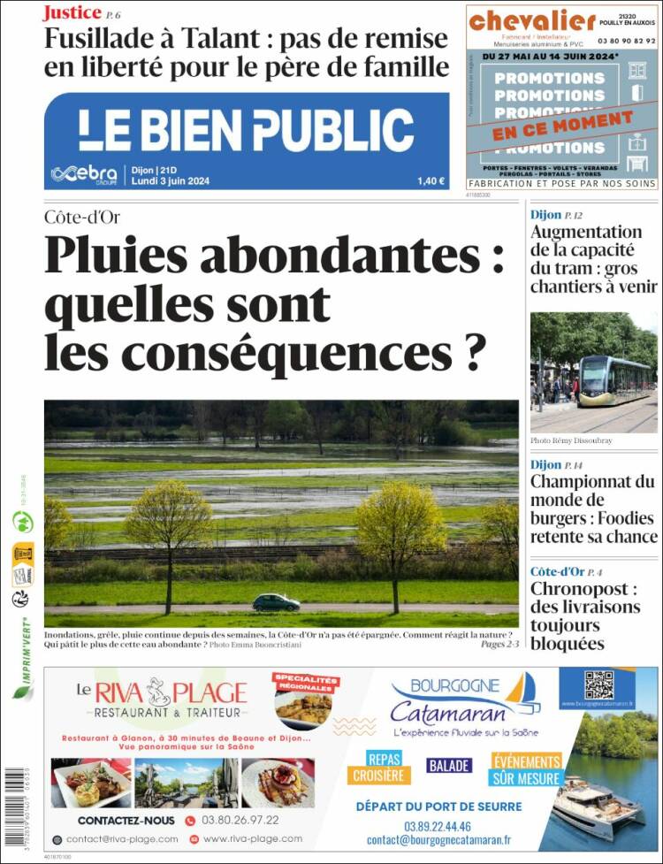 Portada de Le Bien Public (Francia)