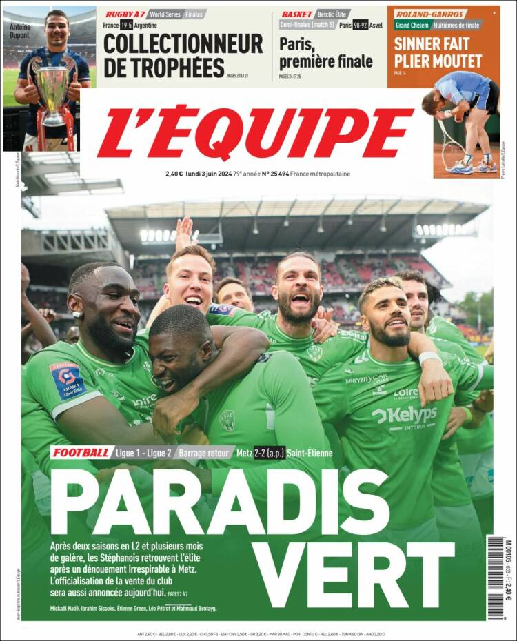 Portada de L'Equipe (France)