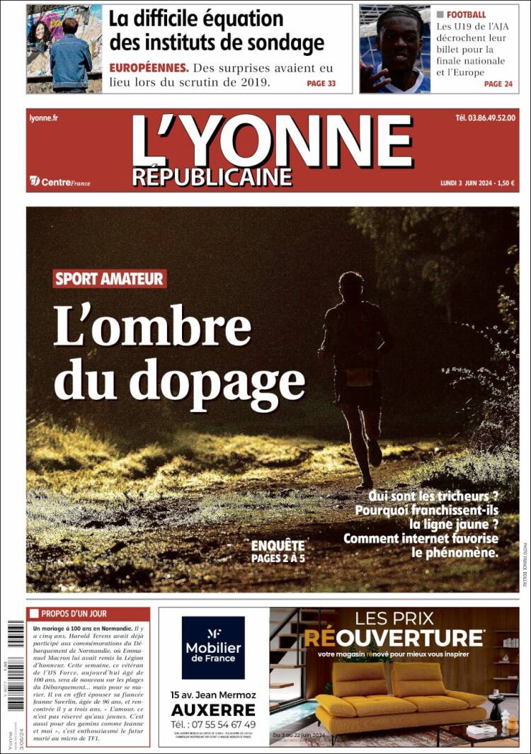 Portada de L'Yonne-Républicaine (Francia)