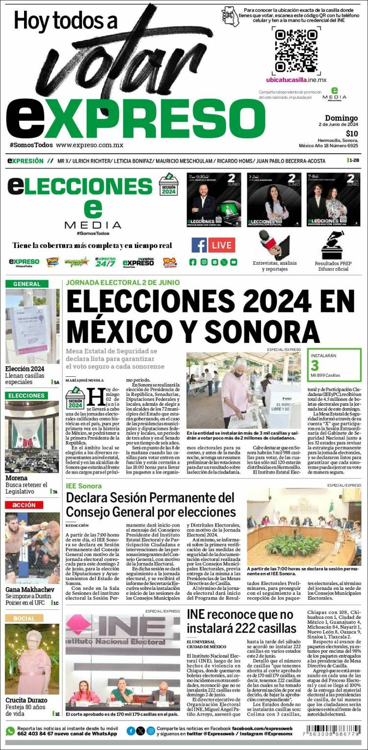 Portada de Expreso (México)