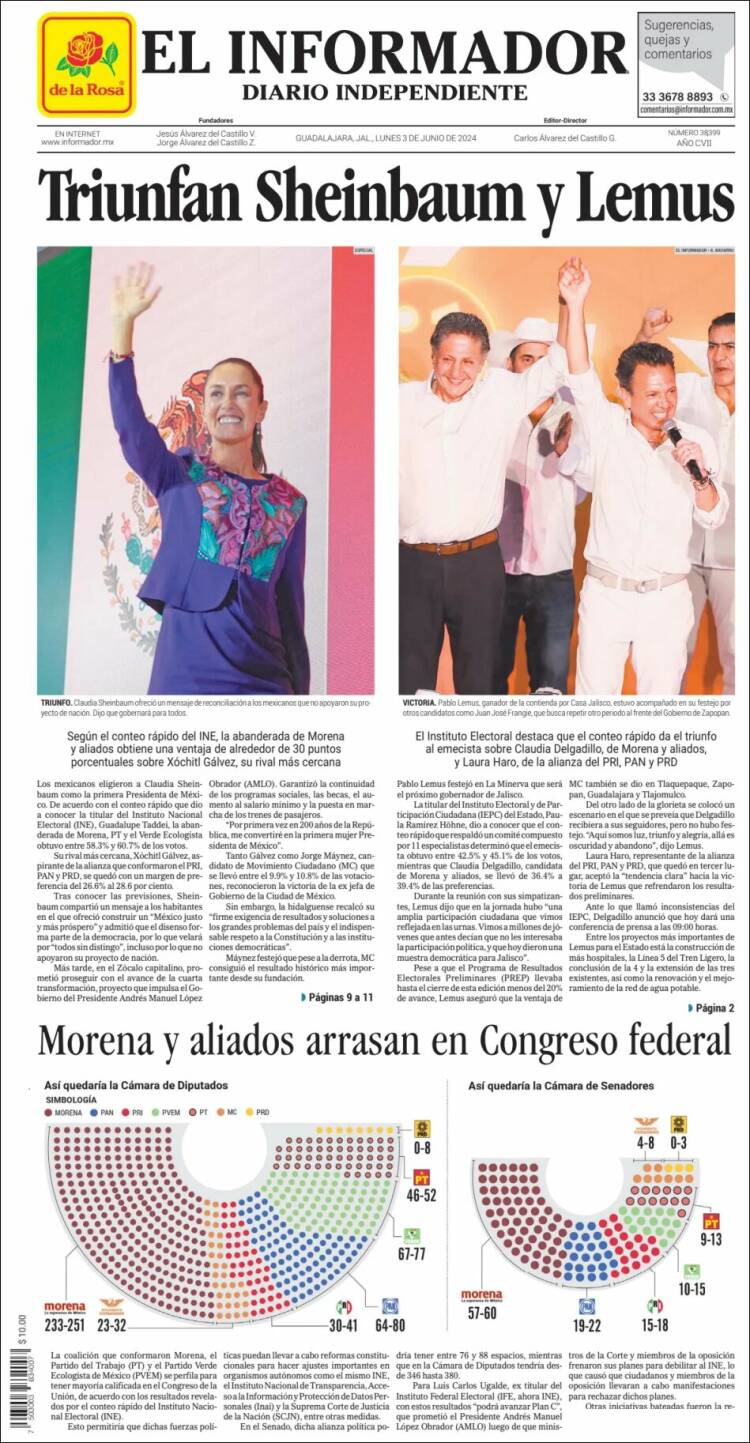 Portada de El Informador (México)