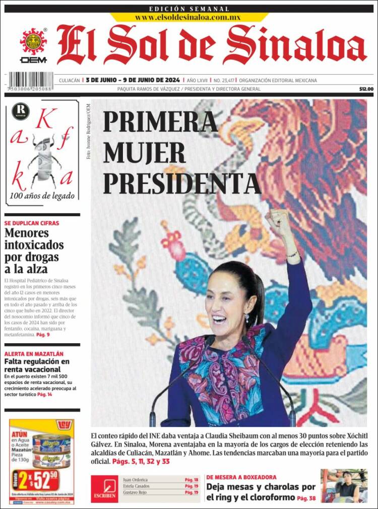 Portada de El Sol de Sinaloa (México)