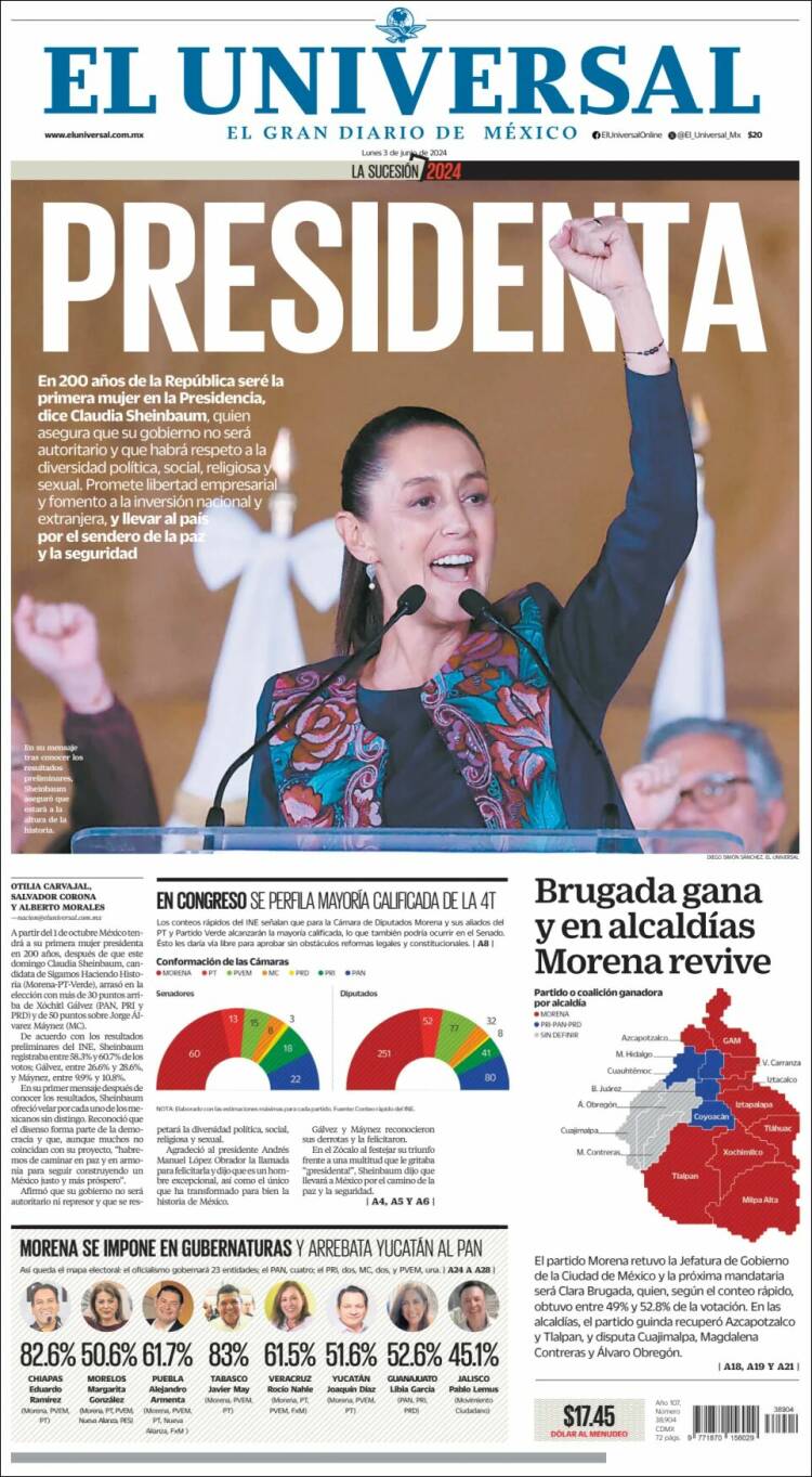 Portada de El Universal (México)