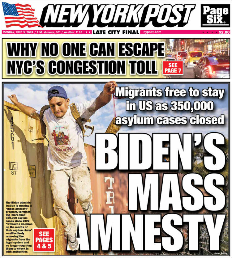 Portada de New York Post (USA)