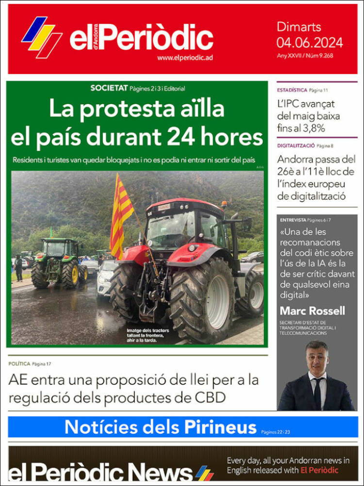 Portada de El Periòdic d'Andorra (Andorra)