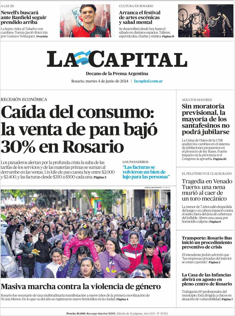 Portada de La Capital - Rosario (Argentina)