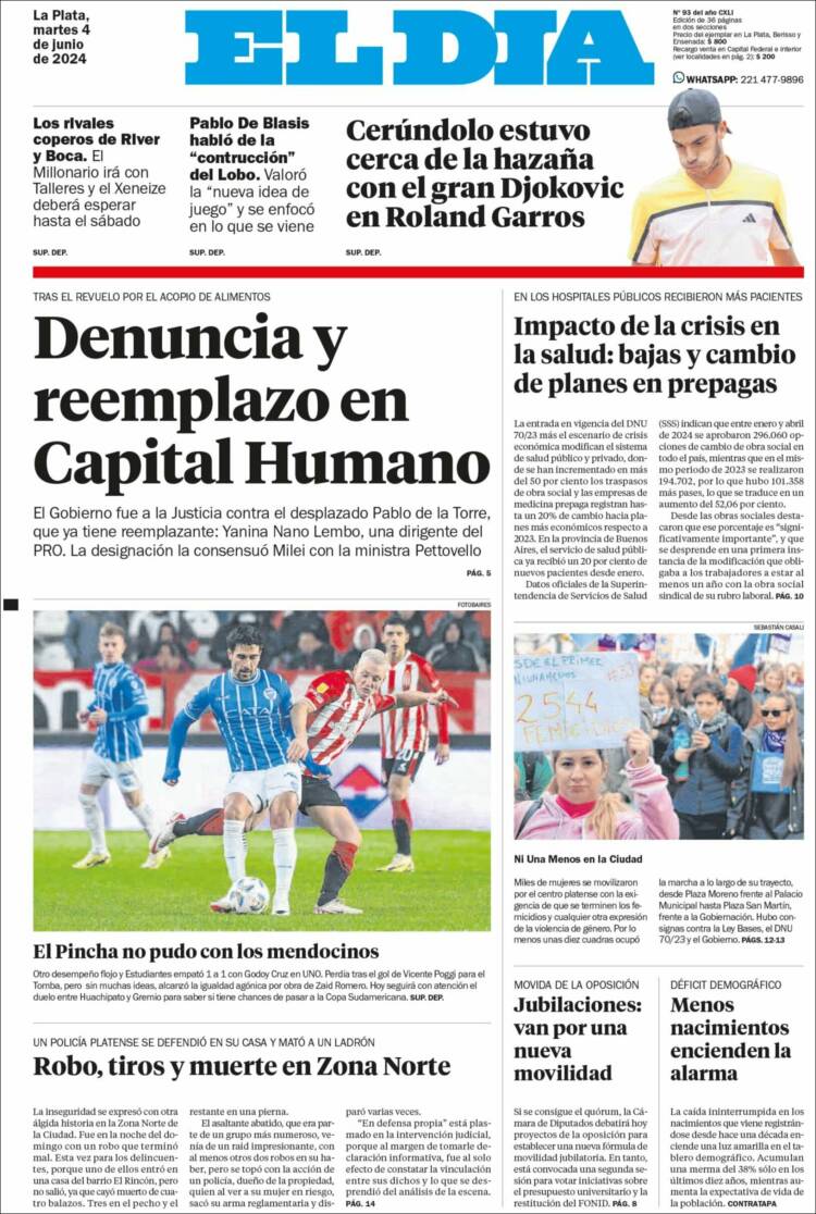 Portada de El Día de la Plata (Argentina)