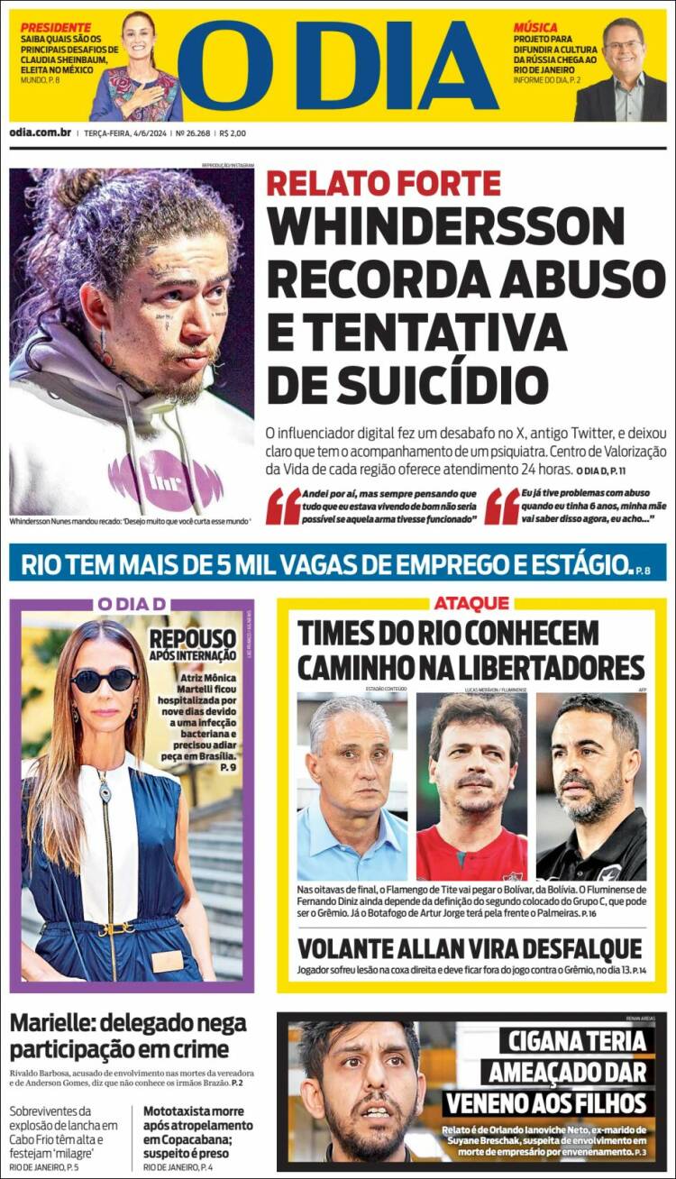 Portada de O Dia (Brasil)