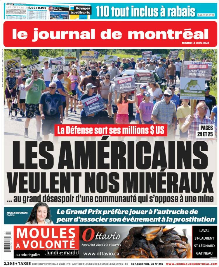 Portada de Le Journal de Montréal (Canadá)