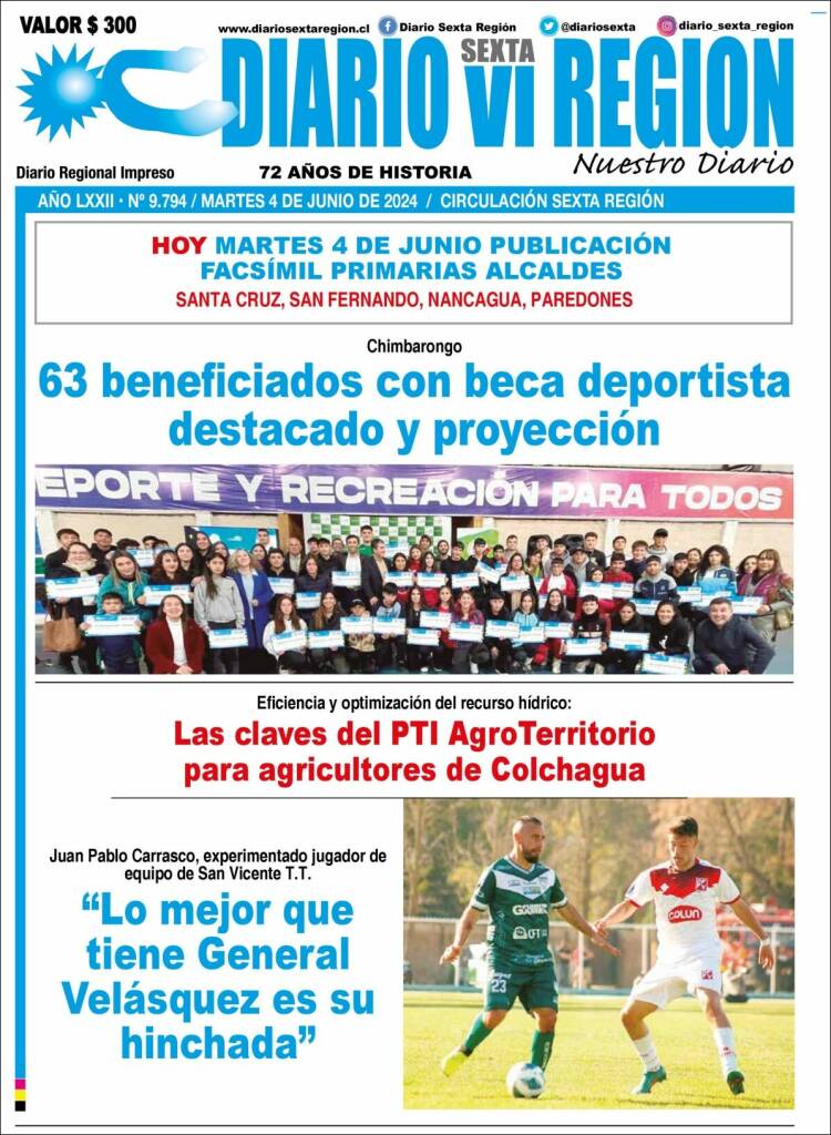 Portada de Diario VI Región (Chile)