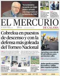 Portada de El Mercurio - Calama (Chile)