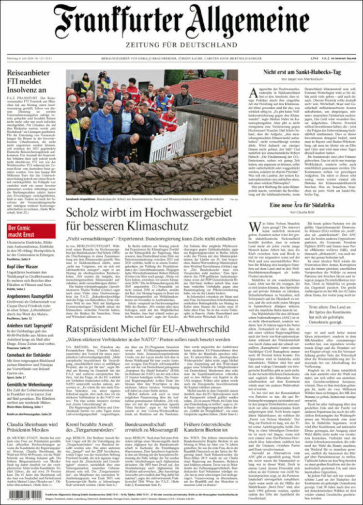Portada de Frankfurter Allgemeine (Alemania)