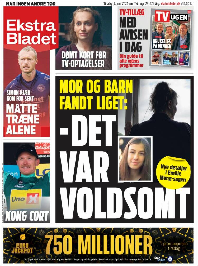 Portada de Ekstra Bladet (Dinamarca)