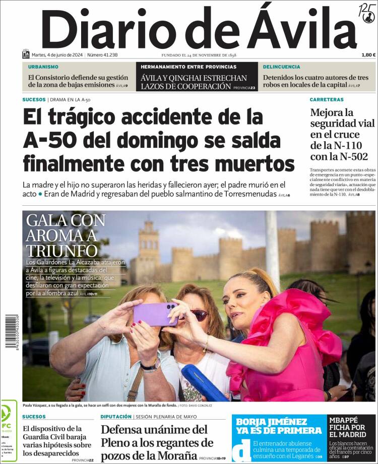 Portada de Diario de Ávila (España)