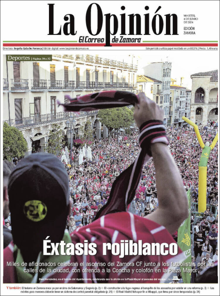Portada de La Opinión - El Correo de Zamora (España)