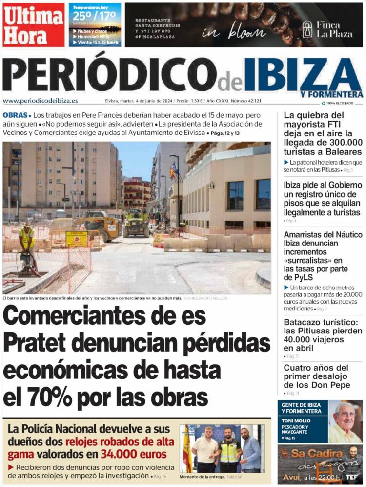 Portada de Periódico de Ibiza (España)