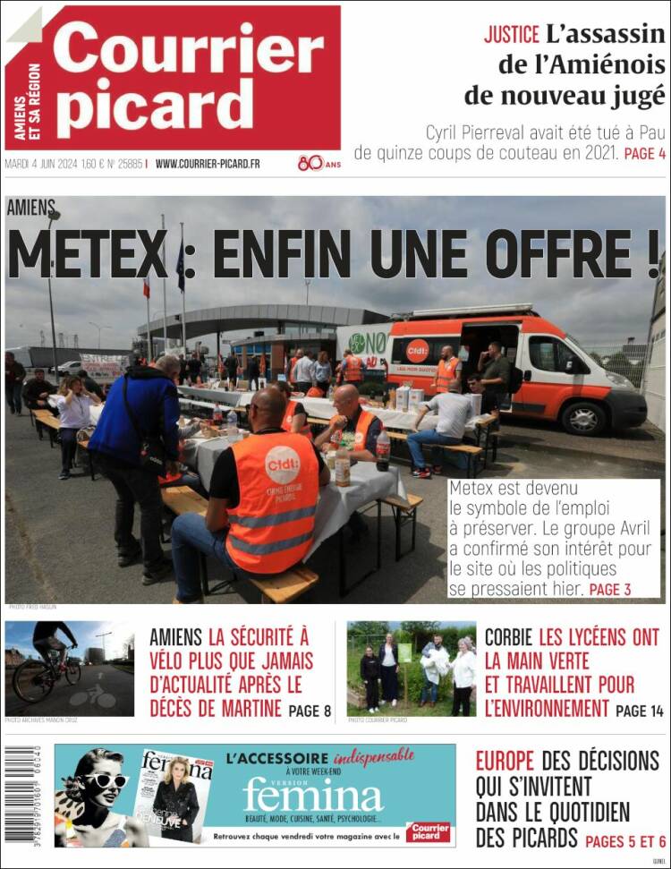 Portada de Courrier Picard (Francia)