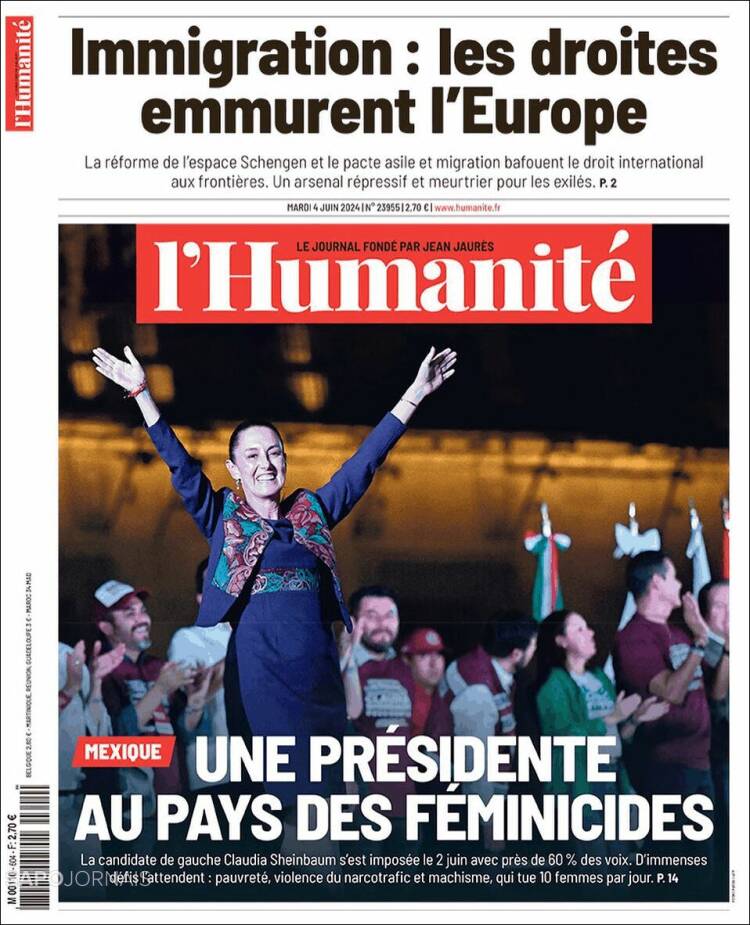 Portada de l'Humanite (Francia)