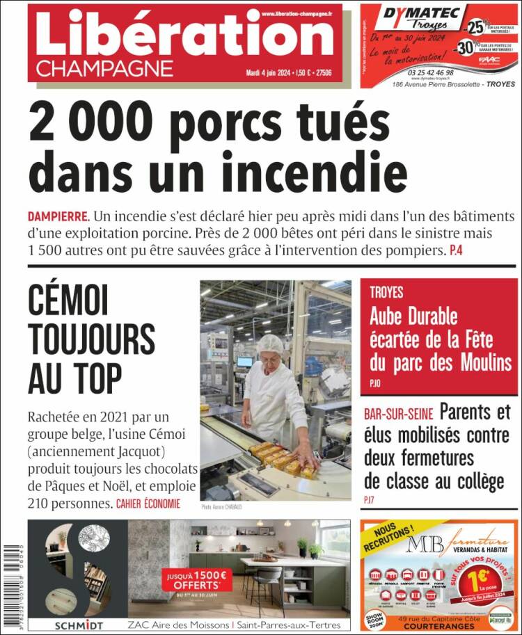 Portada de Libération Champagne (Francia)