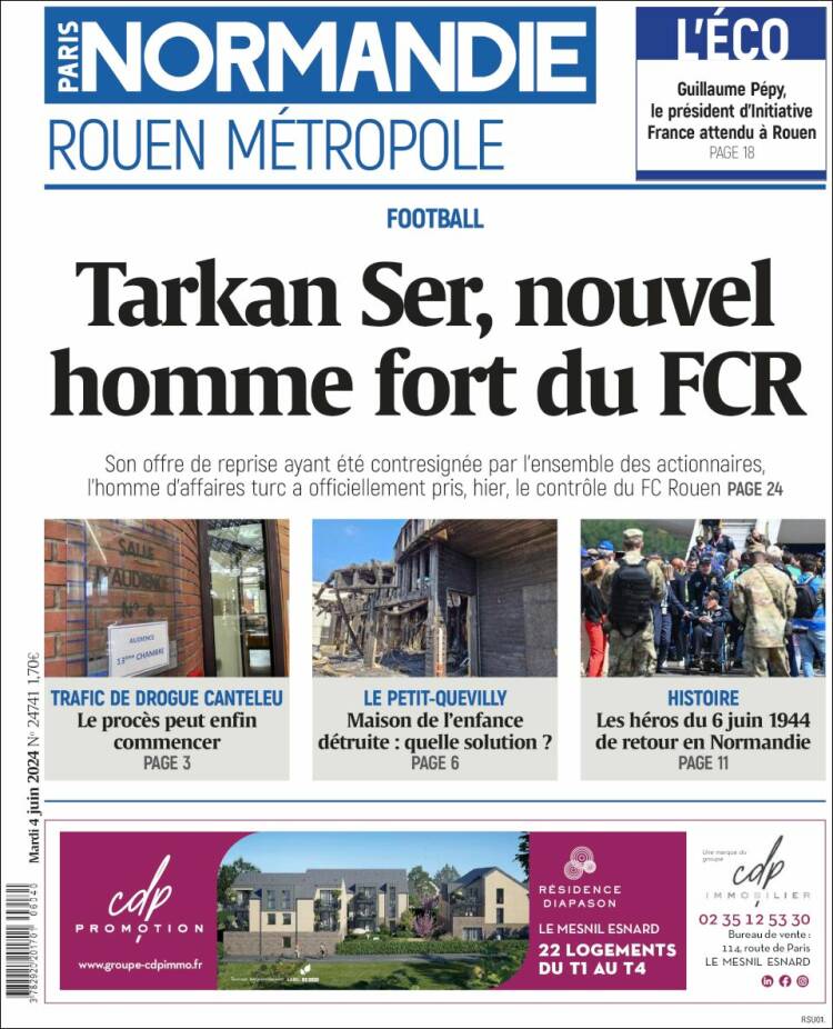 Portada de Paris Normandie (Francia)