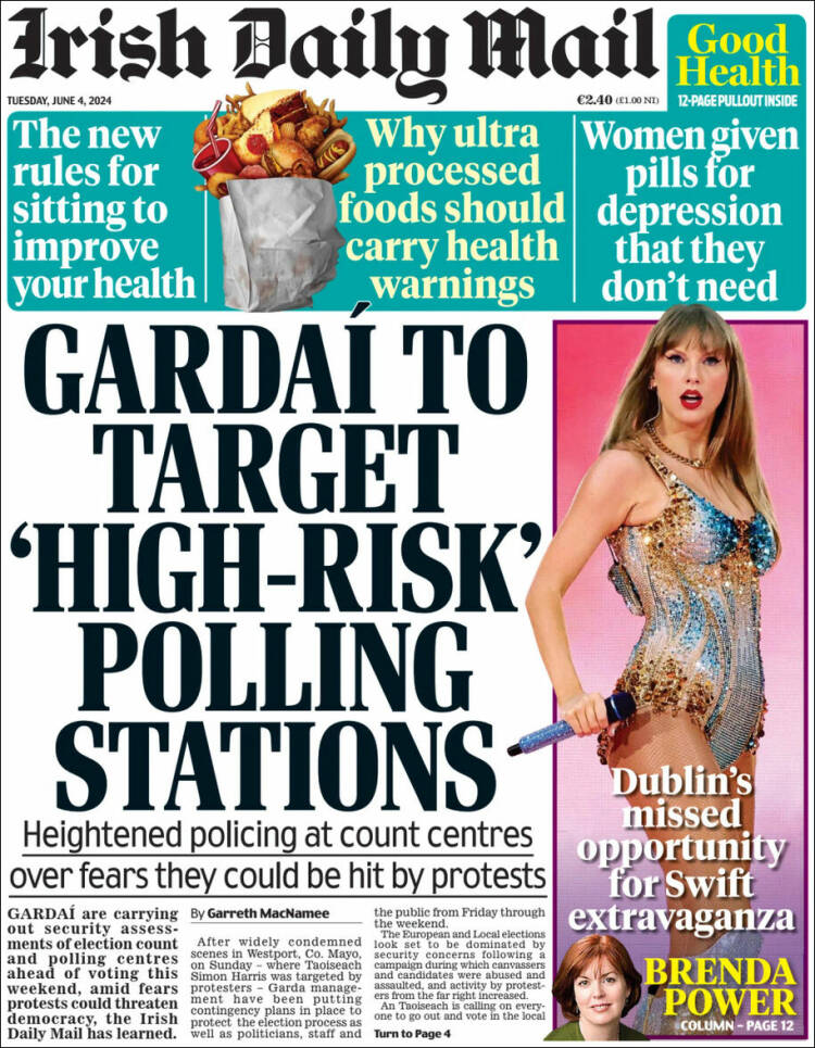 Portada de Irish Daily Mail (Irlanda)