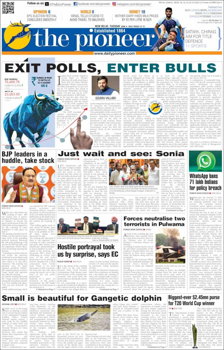 Portada de The Pioneer (India)