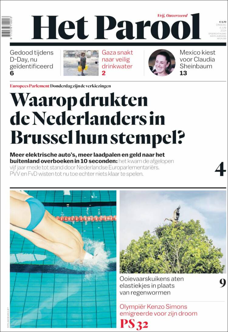 Portada de Het Parool (Pa&iacute;ses Bajos)