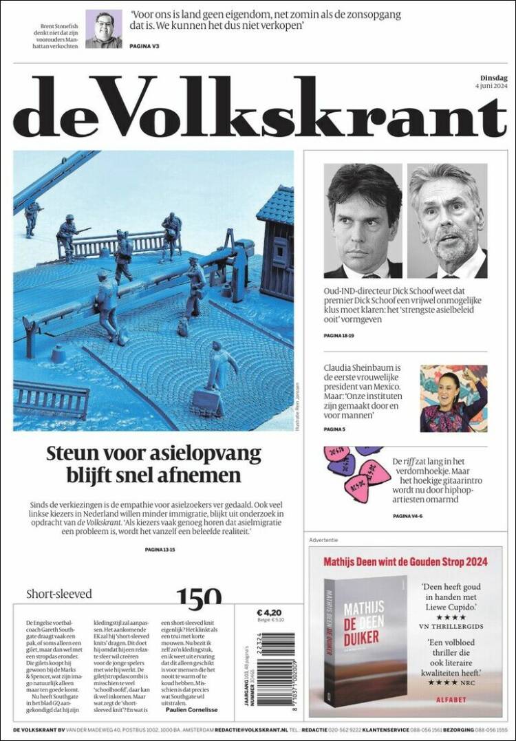 Portada de De Volkskrant (Pa&iacute;ses Bajos)