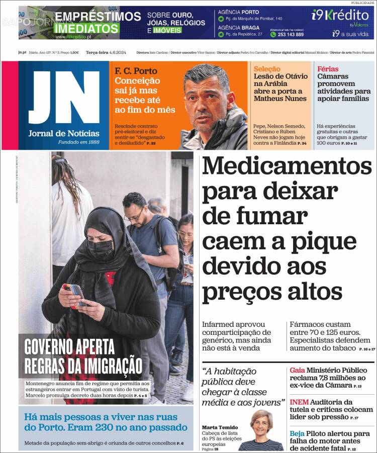 Portada de Jornal de Notícias (Portugal)