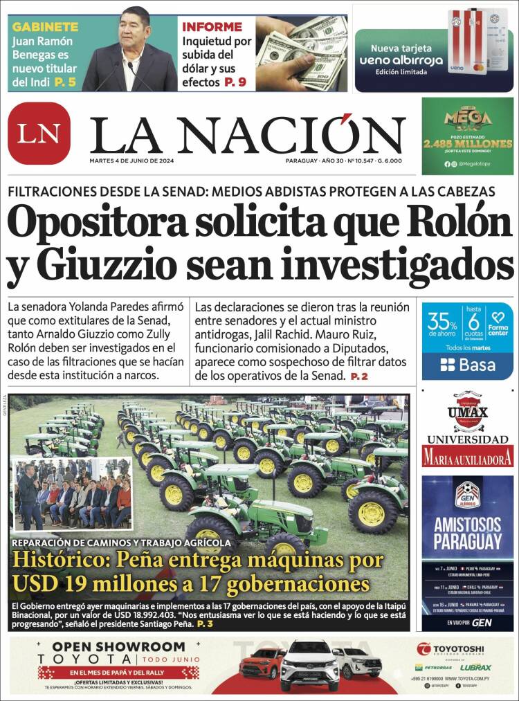 Portada de La Nación (Paraguay)
