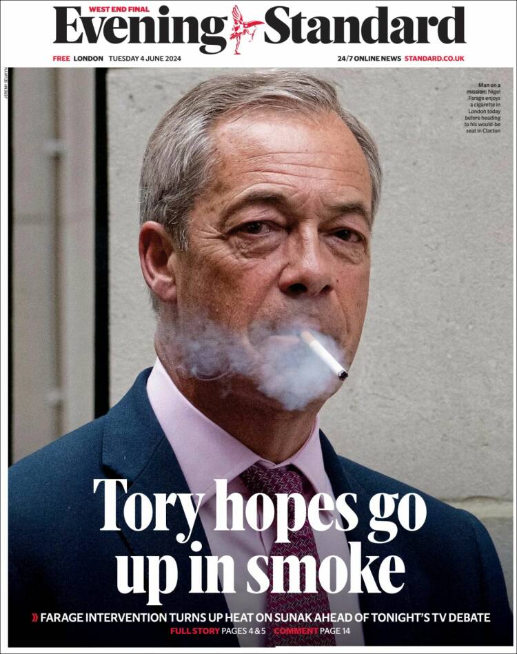 Portada de Evening Standard (Reino Unido)