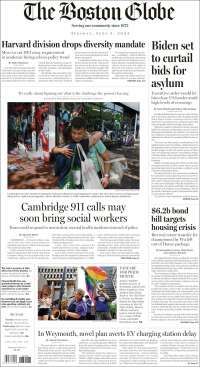 Portada de Boston Globe (USA)