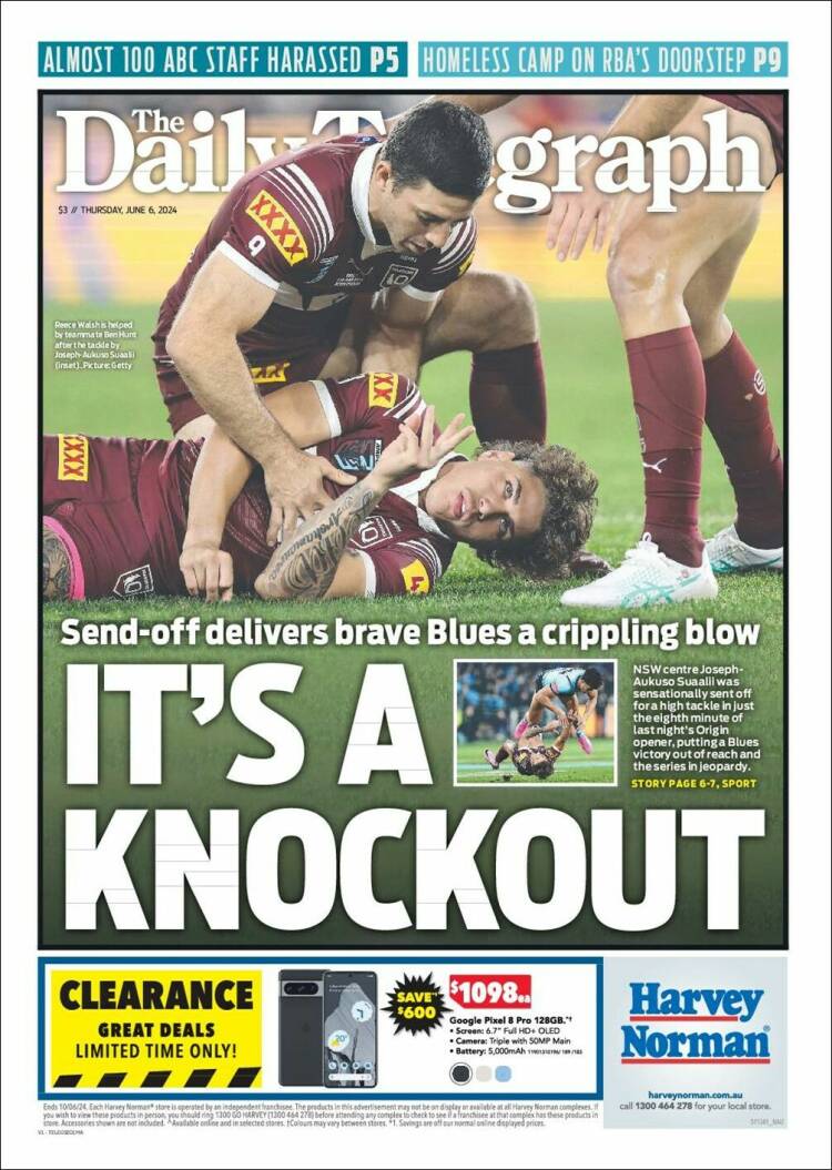 Portada de The Daily Telegraph (Australia)