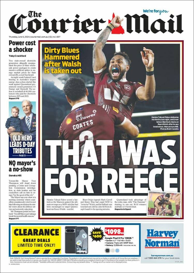 Portada de The Courier-Mail (Australia)