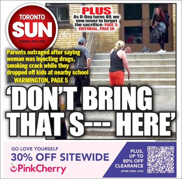 Portada de The Toronto Sun (Canadá)