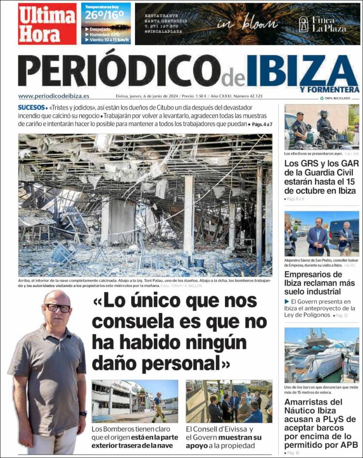 Portada de Periódico de Ibiza (España)