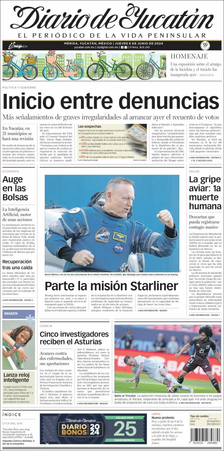 Portada de Diario de Yucatán (M&eacute;xico)