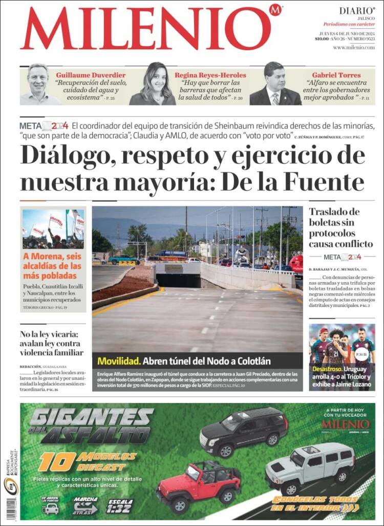 Portada de Milenio - Jalisco (M&eacute;xico)