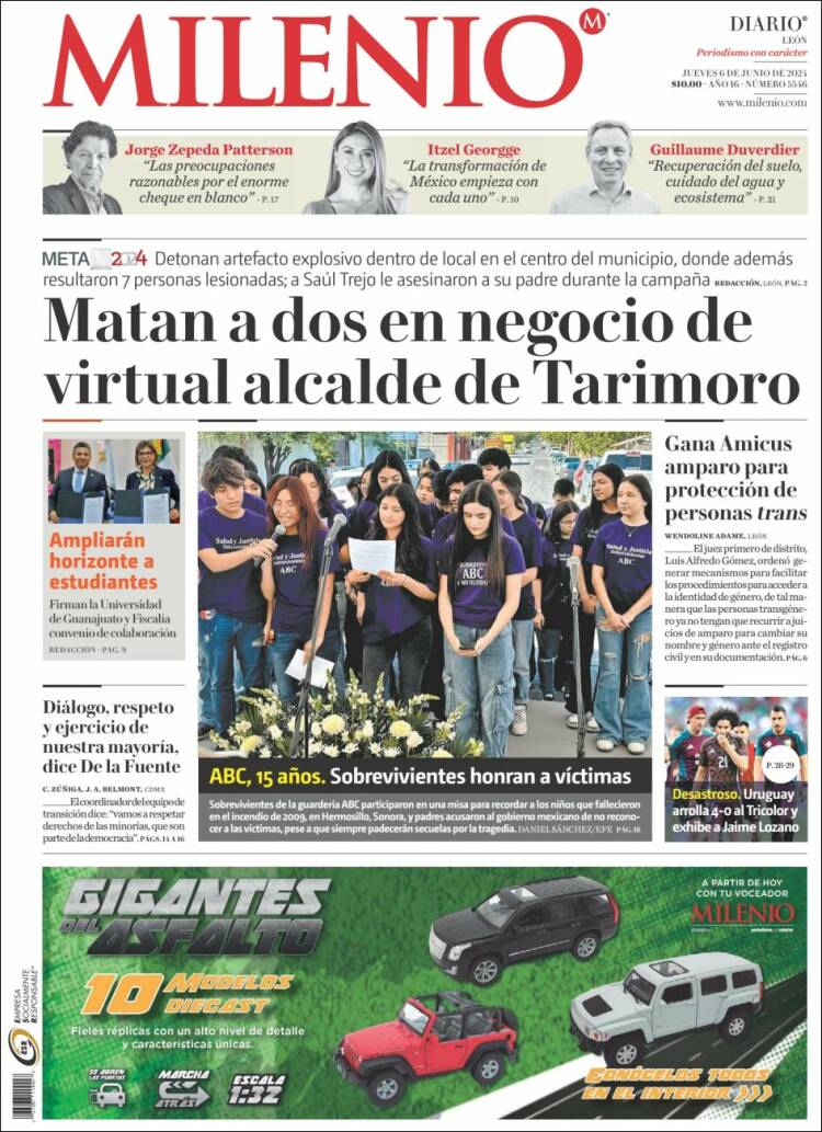 Portada de Milenio de León (M&eacute;xico)