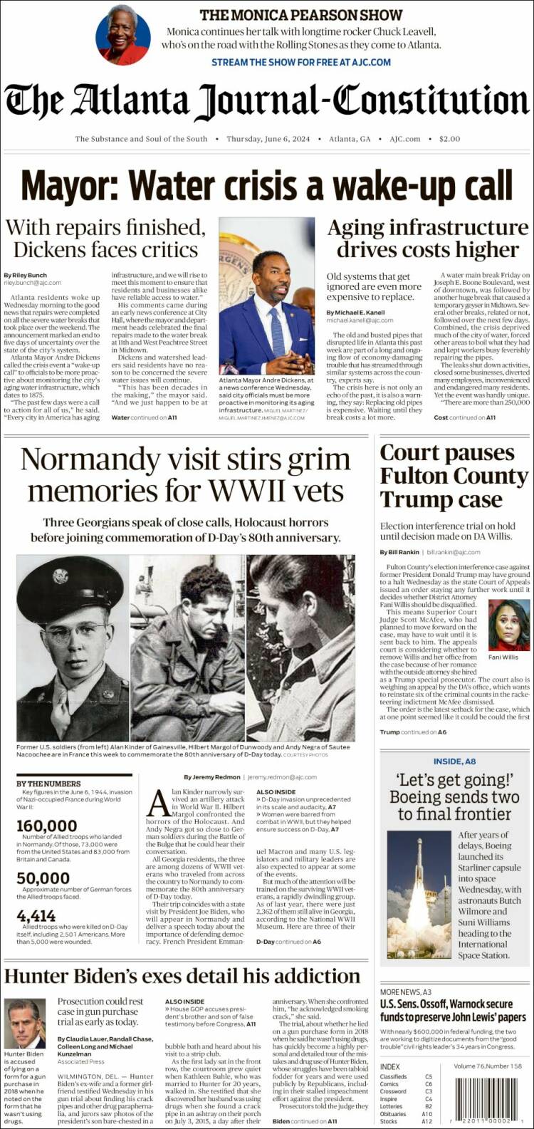 Portada de The Atlanta Journal-Constitution (USA)