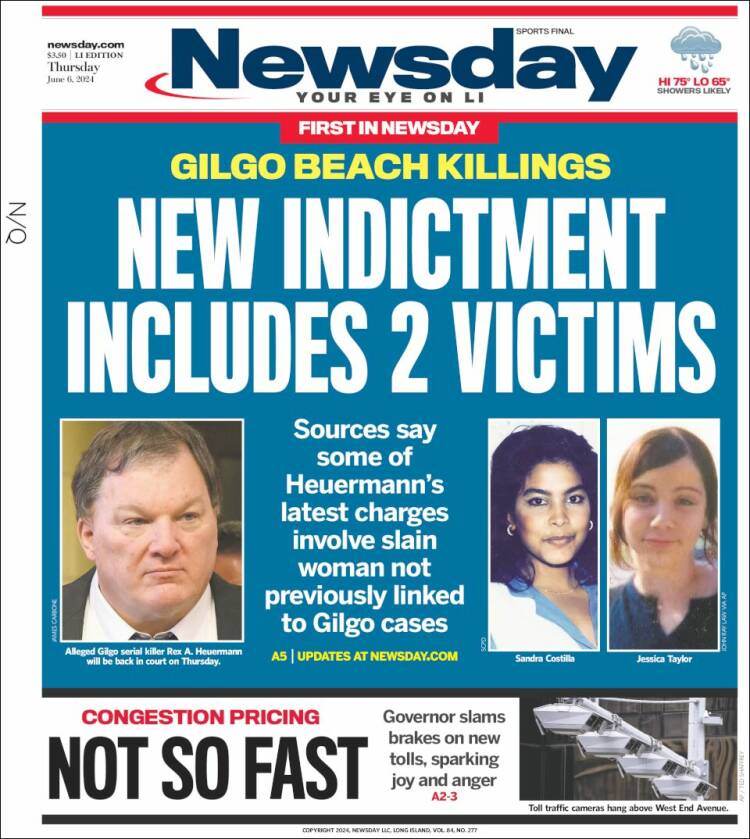 Portada de Newsday (USA)