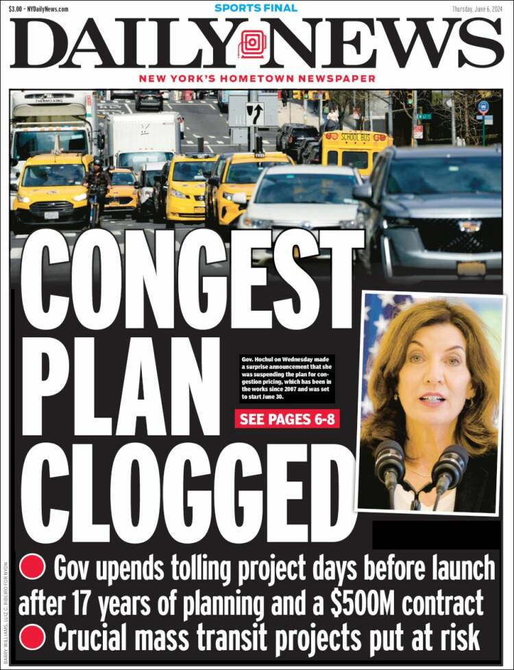 Portada de Daily News - New York (USA)