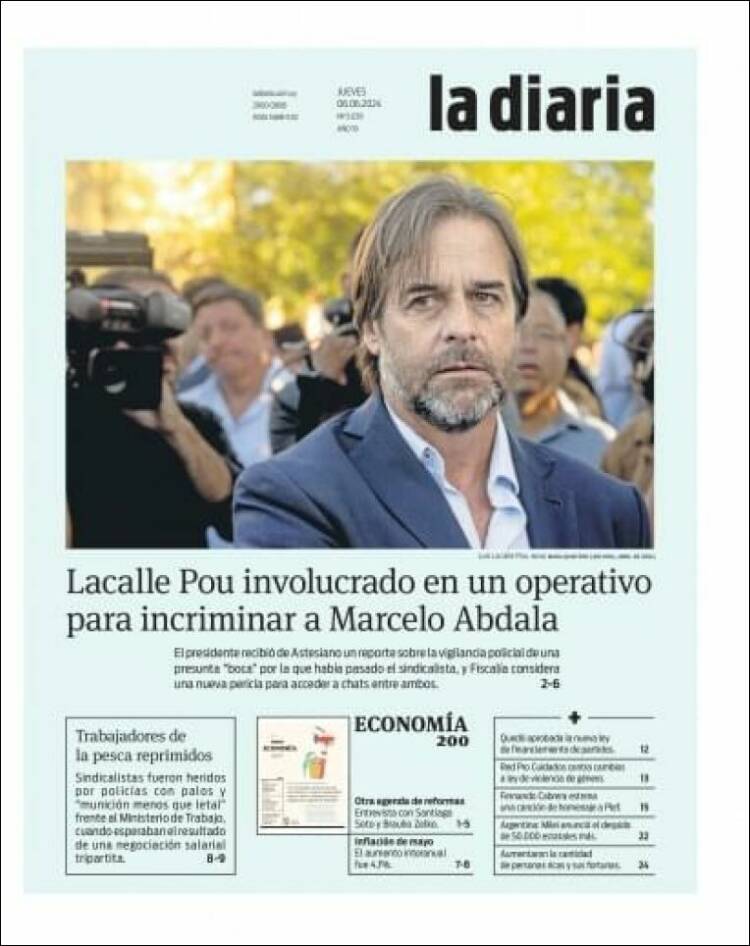 Portada de La Diaria (Uruguay)