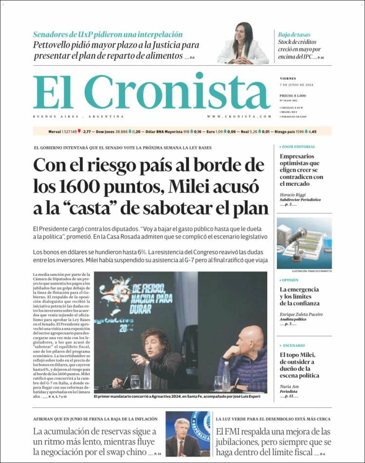 Portada de El Cronista Comercial (Argentina)