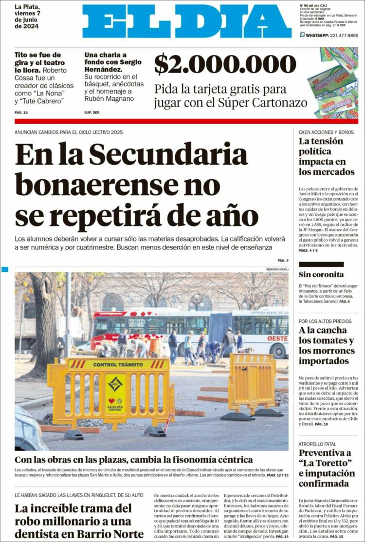 Portada de El Día de la Plata (Argentina)