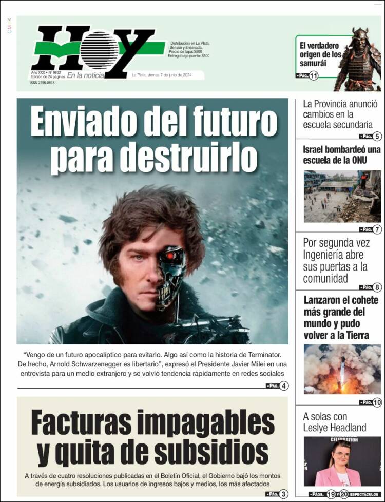 Portada de Diario Hoy (Argentina)